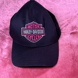 Harley-Davidson Adjustable Black Cap with Vibrant Pink Logo